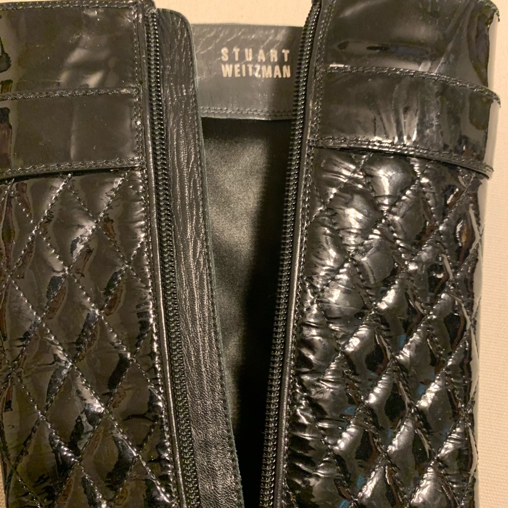 Stuart Weizman Guilted Patent Leather Boots. - image 7